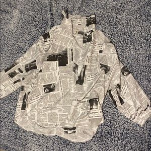newspaper button down